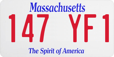 MA license plate 147YF1