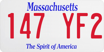 MA license plate 147YF2