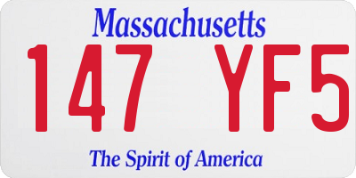 MA license plate 147YF5
