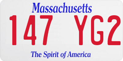 MA license plate 147YG2