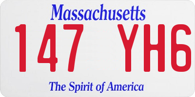 MA license plate 147YH6