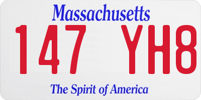 MA license plate 147YH8