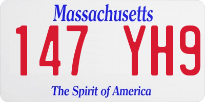 MA license plate 147YH9