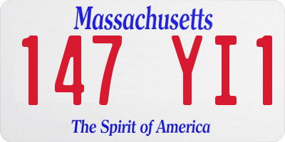 MA license plate 147YI1