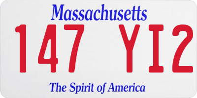 MA license plate 147YI2