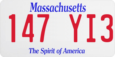 MA license plate 147YI3