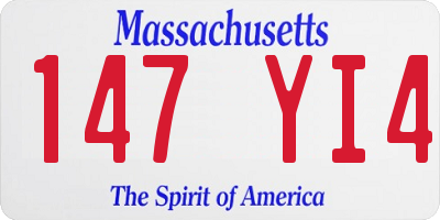 MA license plate 147YI4