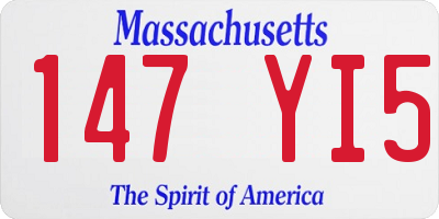 MA license plate 147YI5