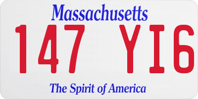 MA license plate 147YI6