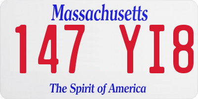 MA license plate 147YI8