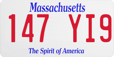MA license plate 147YI9