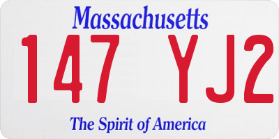 MA license plate 147YJ2