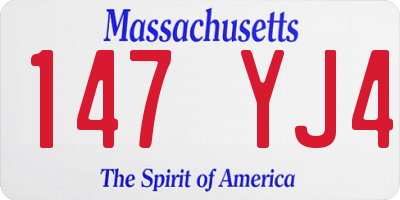 MA license plate 147YJ4