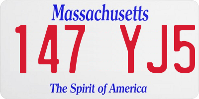 MA license plate 147YJ5