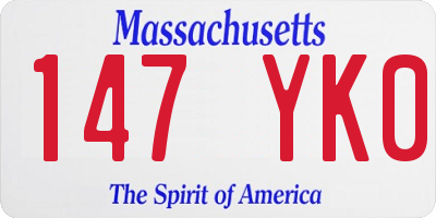 MA license plate 147YK0