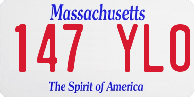 MA license plate 147YL0