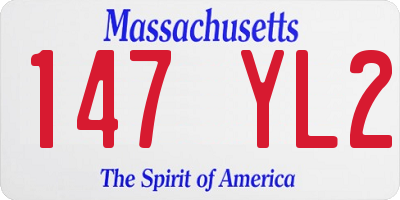 MA license plate 147YL2