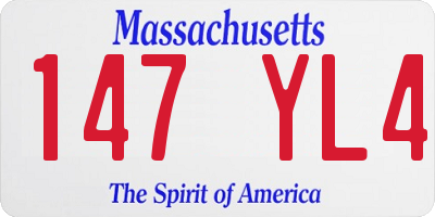 MA license plate 147YL4