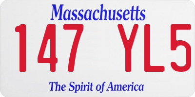 MA license plate 147YL5