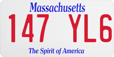 MA license plate 147YL6
