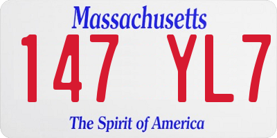 MA license plate 147YL7