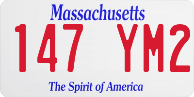MA license plate 147YM2