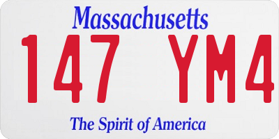 MA license plate 147YM4
