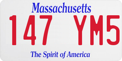 MA license plate 147YM5