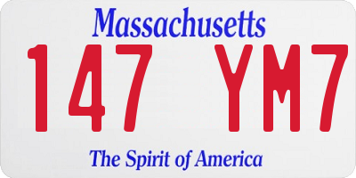 MA license plate 147YM7