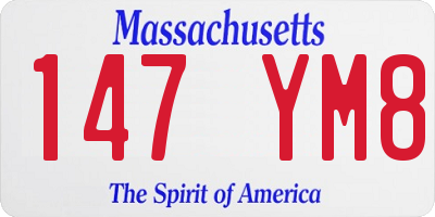 MA license plate 147YM8