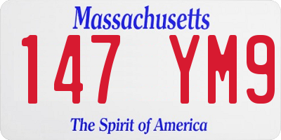 MA license plate 147YM9