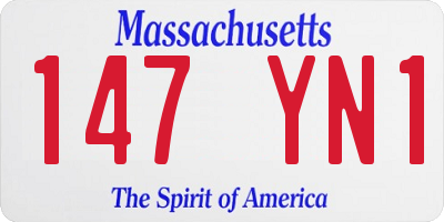 MA license plate 147YN1