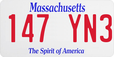 MA license plate 147YN3