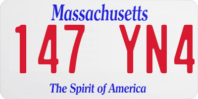 MA license plate 147YN4