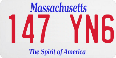 MA license plate 147YN6