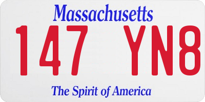 MA license plate 147YN8