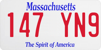 MA license plate 147YN9