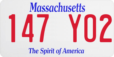MA license plate 147YO2
