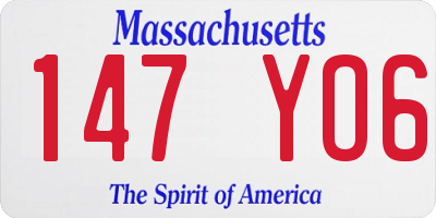 MA license plate 147YO6