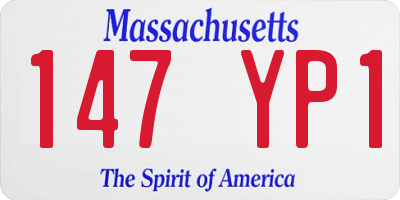 MA license plate 147YP1