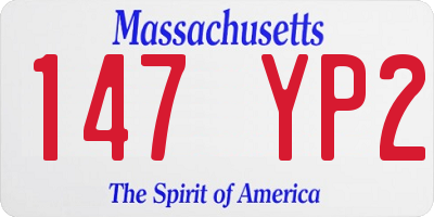 MA license plate 147YP2