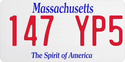 MA license plate 147YP5