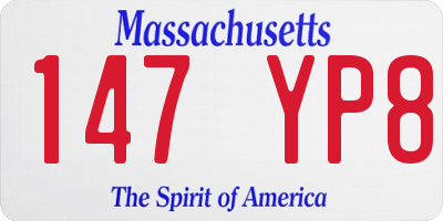 MA license plate 147YP8