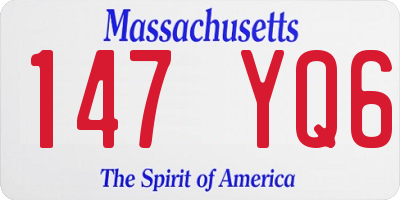 MA license plate 147YQ6