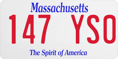 MA license plate 147YS0