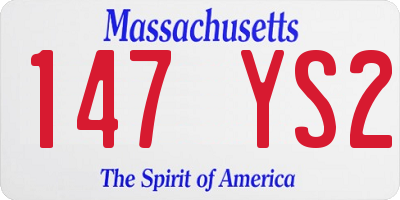 MA license plate 147YS2