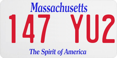 MA license plate 147YU2