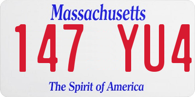 MA license plate 147YU4