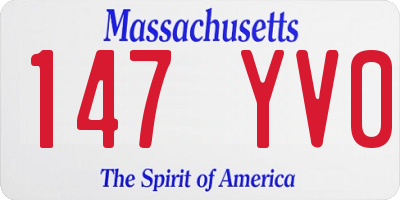 MA license plate 147YV0