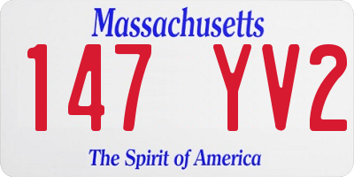 MA license plate 147YV2